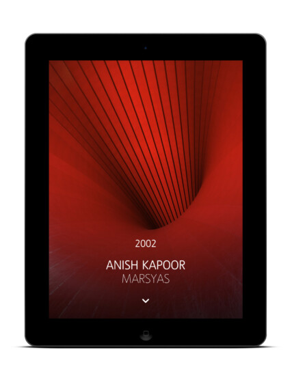 Screenshot of Anish Kapoor section of the iPad app