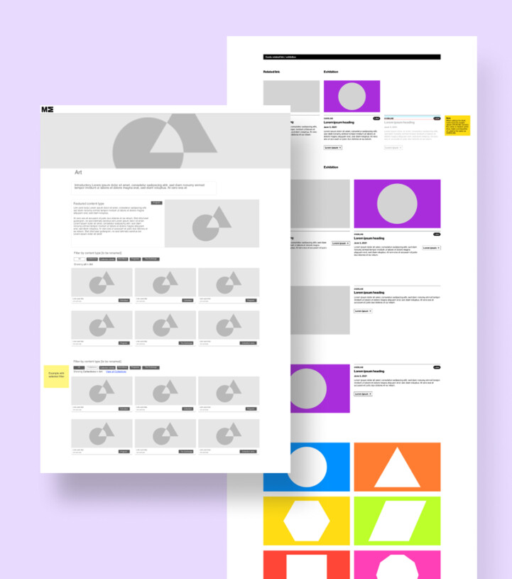 Some early layouts exploring UI for MIT Museum.