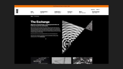 A screenshot of the MIT Museum's new site