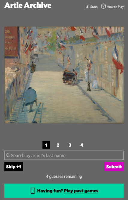 Screenshot from NGA’s Artle — an example game